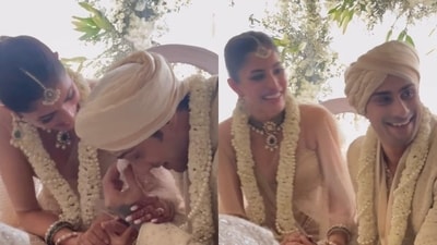 Prateik Babbar gets emotional during his wedding with Priya Banerjee. Prateik Babbar gets emotional during his wedding with Priya Banerjee.