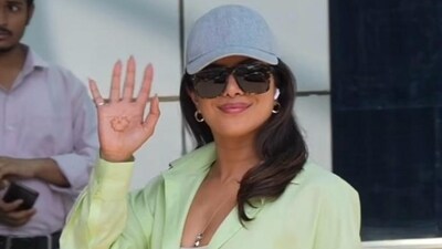 Priyanka Chopra arrives back in Hyderabad. Priyanka Chopra arrives back in Hyderabad.