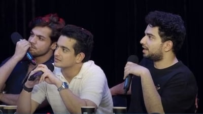 Ranveer Allahbadia with Samay Raina on India's Got Latent. Ranveer Allahbadia with Samay Raina on India's Got Latent.