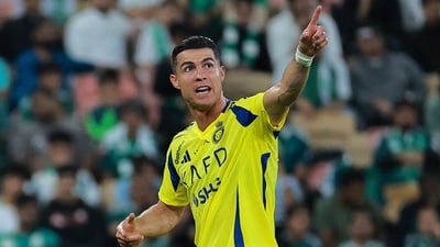 Al Nassr's Cristiano Ronaldo reacts after being substituted. (REUTERS)