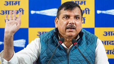AAP MP Sanjay Singh during a press conference in New Delhi on Feb. 16, 2025. (AAP) AAP MP Sanjay Singh during a press conference in New Delhi on Feb. 16, 2025. (AAP)