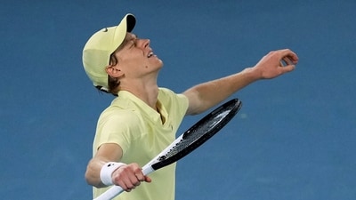 Jannik Sinner celebrates after defeating Alexander Zverev in the men's singles final at the Australian Open. (AP)