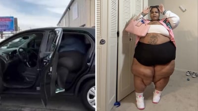 Dank Demoss, a plus-size influencer, posted a video fitting into a car after a Lyft driver denied her service (X/@fearedbuck)