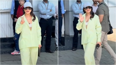 Priyanka Chopra stuns at airport in stylish lime green co-ord set. (Instagram) Priyanka Chopra stuns at airport in stylish lime green co-ord set. (Instagram)