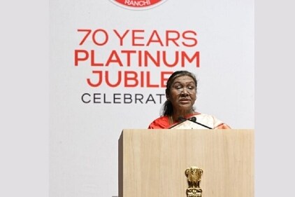 President Droupadi Murmu at the 70th Anniversary (platinum jubilee) celebrations of BIT Mesra. President Droupadi Murmu at the 70th Anniversary (platinum jubilee) celebrations of BIT Mesra.