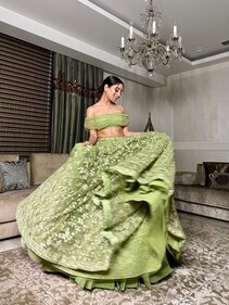 Lime green brings a bold, fresh twist to bridal fashion. Lime green brings a bold, fresh twist to bridal fashion.