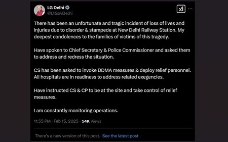 The original version of Lt Governor's post on X. (X/@LtGovDelhi) The original version of Lt Governor's post on X. (X/@LtGovDelhi)