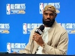 Lebron James speaks to media in a press conference. Lebron James speaks to media in a press conference.