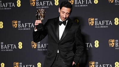 Adrien Brody poses with the award for Best Leading Actor for The Brutalist during the BAFTA British Academy Film Awards ceremony. The Brutalist follows 30 years in the life of Laszlo Toth (Adrien), a Hungarian-born Jewish architect who survived the Holocaust. Adrien Brody poses with the award for Best Leading Actor for The Brutalist during the BAFTA British Academy Film Awards ceremony. The Brutalist follows 30 years in the life of Laszlo Toth (Adrien), a Hungarian-born Jewish architect who survived the Holocaust.