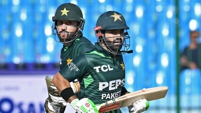 Pakistan's captain Mohammad Rizwan (R) and his teammate Salman Agha run between the wickets during the Tri-Nation series final one-day international (ODI) cricket match between Pakistan and New Zealand at the National Stadium in Karachi on February 14 (AFP) Pakistan's captain Mohammad Rizwan (R) and his teammate Salman Agha run between the wickets during the Tri-Nation series final one-day international (ODI) cricket match between Pakistan and New Zealand at the National Stadium in Karachi on February 14 (AFP)