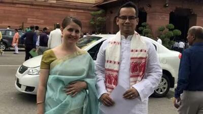 Congress MP Gaurav Gogoi with wife Elizabeth Clare Gogoi. (File Photo- X/Gaurav Gogoi) Congress MP Gaurav Gogoi with wife Elizabeth Clare Gogoi. (File Photo- X/Gaurav Gogoi)
