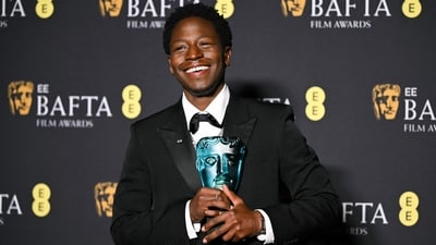 David Jonsson poses with the award for Best EE Rising Star Award during the BAFTA British Academy Film Awards ceremony in London. (AFP) David Jonsson poses with the award for Best EE Rising Star Award during the BAFTA British Academy Film Awards ceremony in London. (AFP)
