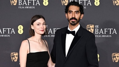 Dev Patel poses alongside Tilda Cobham-Hervey on the red carpet upon arrival at the BAFTA British Academy Film Awards in London. (AFP) Dev Patel poses alongside Tilda Cobham-Hervey on the red carpet upon arrival at the BAFTA British Academy Film Awards in London. (AFP)