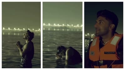 Singer Guru Randhawa shared a reel that featured clips of Ganga aarti and him taking holy dip at night. (PC: Instagram)
