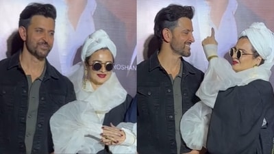 Rekha and Hrithik Roshan met an event in Mumbai. Rekha and Hrithik Roshan met an event in Mumbai.