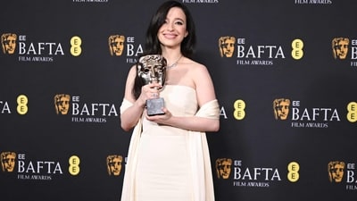 Mikey Madison poses with the award for Best Leading Actress for Anora during the BAFTA British Academy Film Awards ceremony in London. (AFP) Mikey Madison poses with the award for Best Leading Actress for Anora during the BAFTA British Academy Film Awards ceremony in London. (AFP)