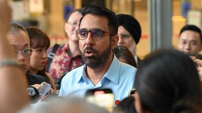 Pritam Singh, secretary-general of the opposition Workers' Party, speaks to reporters after the verdict in his trial for allegedly lying to the Committee of Privileges (COP), at the State court in Singapore on February 17, 2025. (AFP) Pritam Singh, secretary-general of the opposition Workers' Party, speaks to reporters after the verdict in his trial for allegedly lying to the Committee of Privileges (COP), at the State court in Singapore on February 17, 2025. (AFP)