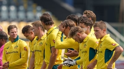 Australia's captain Steven Smith speaks to his teammates before the first ODI cricket match between Sri Lanka and Australia in Colombo, Sri Lanka, Wednesday, Feb. 12, 2025. (AP Photo/Eranga Jayawardena) (AP) Australia's captain Steven Smith speaks to his teammates before the first ODI cricket match between Sri Lanka and Australia in Colombo, Sri Lanka, Wednesday, Feb. 12, 2025. (AP Photo/Eranga Jayawardena) (AP)