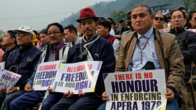 The protest comes amid the state government’s decision to implement the law, which had remained dormant for decades, following a Gauhati high court directive in September 2024 The protest comes amid the state government’s decision to implement the law, which had remained dormant for decades, following a Gauhati high court directive in September 2024
