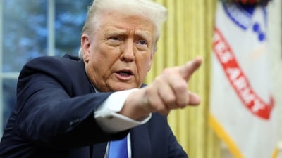US President Donald Trump speaks in the Oval Office of the White House in Washington, DC (REUTERS)