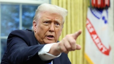 US President Donald Trump speaks in the Oval Office of the White House in Washington, DC (Reuters)