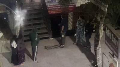 Residents rush out of their houses as earthquake tremors hit Delhi-NCR, in New Delhi, early Monday morning, February 17, 2025. (PTI) Residents rush out of their houses as earthquake tremors hit Delhi-NCR, in New Delhi, early Monday morning, February 17, 2025. (PTI)