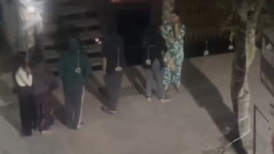 People in Delhi-NCR were seen standing outside their residential complexes as the earthquake struck the capital on Monday. (Screengrab/X/@PTI_News) People in Delhi-NCR were seen standing outside their residential complexes as the earthquake struck the capital on Monday. (Screengrab/X/@PTI_News)