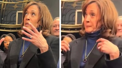 Kamala Harris is being slammed online over her 'word salad' speech at a Broadway event (X) Kamala Harris is being slammed online over her 'word salad' speech at a Broadway event (X)