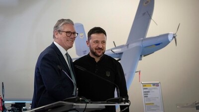 Ukrainian president Volodymyr Zelenskyy also called for the creation of an European army. (AP) Ukrainian president Volodymyr Zelenskyy also called for the creation of an European army. (AP)