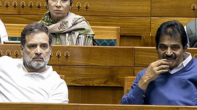 Congress leader KC Venugopal with Rahul Gandhi. (ANI file photo) Congress leader KC Venugopal with Rahul Gandhi. (ANI file photo)