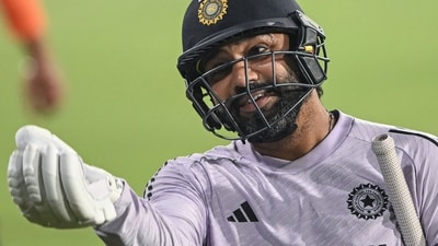 India's captain Rohit Sharma attends a practice session (AFP) India's captain Rohit Sharma attends a practice session (AFP)