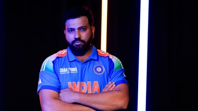 Rohit Sharma poses in new India jersey for Champions Trophy