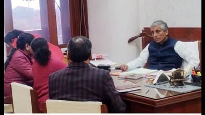 Haryana’s additional chief secretary (ACS- health and family welfare) Sudhir Rajpal, in a review meeting in Chandigarh regarding MTP and ultrasound centres on Tuesday. (HT Photo)