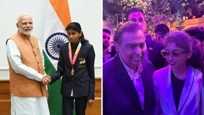 Para-athlete Rakshitha Raju met PM Modi and Mukesh Ambani on separate occasions. (Instagram/@rakshitha_para_athlete) Para-athlete Rakshitha Raju met PM Modi and Mukesh Ambani on separate occasions. (Instagram/@rakshitha_para_athlete)