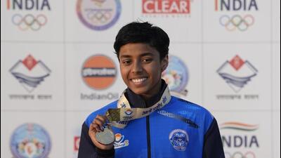 Khelo India supported swimmer Dhinidhi Desinghu won 11 medals and broke three records at the National Games. (HT Photo) Khelo India supported swimmer Dhinidhi Desinghu won 11 medals and broke three records at the National Games. (HT Photo)