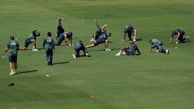 Pakistan team trains at National Stadium, Karachi. (REUTERS) Pakistan team trains at National Stadium, Karachi. (REUTERS)