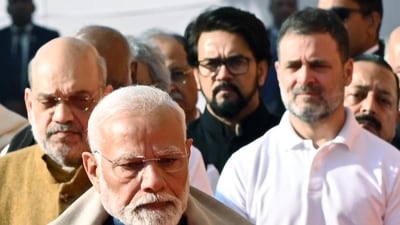 Prime Minister Narendra Modi, Union home minister Amit Shah and Leader of Opposition Rahul Gandhi at Parliament in New Delhi, (HT file) Prime Minister Narendra Modi, Union home minister Amit Shah and Leader of Opposition Rahul Gandhi at Parliament in New Delhi, (HT file)