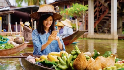 Floating market in Vietnam
