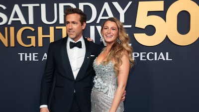 Blake Lively and Ryan Reynolds arrive for the Saturday Night Live 50th Anniversary: The Anniversary Special at 30 Rockefeller Plaza in New York City, U.S.,  February 16, 2025. REUTERS/Caitlin Ochs (REUTERS)