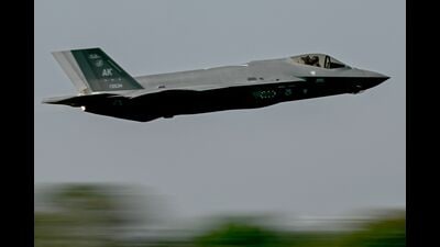 The U.S. Air Force's F-35 fifth-generation fighter aircraft performs during Aero India 2025, a military aviation exhibition at the Yelahanka Air Force Station in Bengaluru on February 13, 2025. (Photo by Idrees MOHAMMED / AFP) (AFP) The U.S. Air Force's F-35 fifth-generation fighter aircraft performs during Aero India 2025, a military aviation exhibition at the Yelahanka Air Force Station in Bengaluru on February 13, 2025. (Photo by Idrees MOHAMMED / AFP) (AFP)