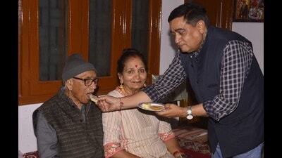 The parents of Gyanesh Kumar at their home at Vijay Nagar Colony in Agra. (File) The parents of Gyanesh Kumar at their home at Vijay Nagar Colony in Agra. (File)