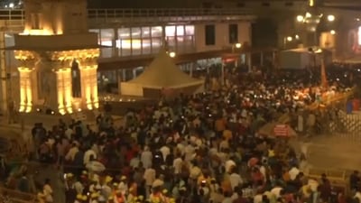 A sea of devotees visiting Ayodhya's Ram Temple amid the ongoing Maha Kumbh mela in Prayagraj. (X/ANI) A sea of devotees visiting Ayodhya's Ram Temple amid the ongoing Maha Kumbh mela in Prayagraj. (X/ANI)