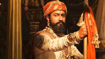 Vicky Kaushal's still as Chatrapathi Sambhaji Maharaj in Chhaava.