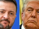 (COMBO) This combination of pictures created on February 12, 2025 shows (L-R) Ukraine's president Volodymyr Zelensky in Brussels, on October 17, 2024 and US President Donald Trump on February 10, 2025, in Washington, DC. Ukrainian President Volodymyr Zelensky held a telephone call with Donald Trump on February 12, 2025, the presidency in Kyiv said, shortly after the US president said he spoke with Russian President Vladimir Putin. The Ukrainian presidency told reporters that the call lasted approximately one hour. Trump had earlier said he would call Zelensky after speaking with Putin. (Photo by NICOLAS TUCAT and ANDREW CABALLERO-REYNOLDS / AFP)