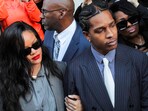 A$AP Rocky came to the court with Rihanna in Los Angeles.