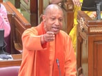 Uttar Pradesh CM Yogi Adityanath speaks during the first day of Budget Session 2025-26, at the state Legislative Assembly in Lucknow on Tuesday. 