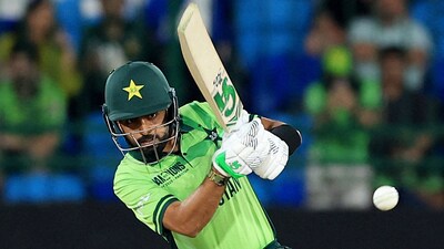 Pakistan's Babar Azam plays a shot during the ICC Champions Trophy 2025 against New Zealand (REUTERS) Pakistan's Babar Azam plays a shot during the ICC Champions Trophy 2025 against New Zealand (REUTERS)