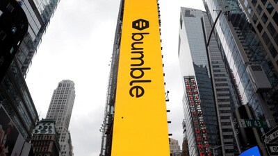 Bumble currently trades at 9.98 times the estimates of its earnings for the next 12 months. (REUTERS)