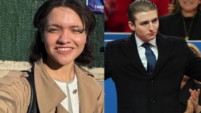 Kaya Walker resigned as the president of NYU’s College Republican club earlier this week. (Twitter/@nyucollege_republicans and AP) Kaya Walker resigned as the president of NYU’s College Republican club earlier this week. (Twitter/@nyucollege_republicans and AP)