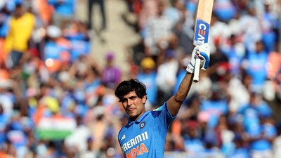 India's Shubman Gill celebrates after reaching his century during England ODI series earlier this month (REUTERS)